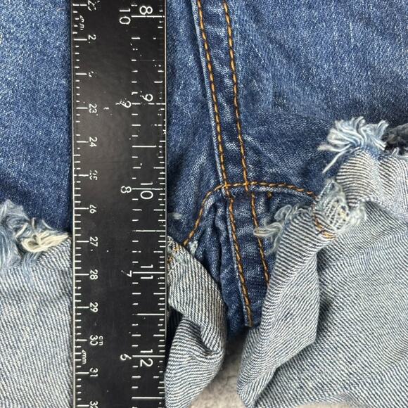 One Teaspoon Short 28 Bandits Relaxed Fit Long Rise Buttonfly Twisted Cuff (32") - Picture 7 of 10